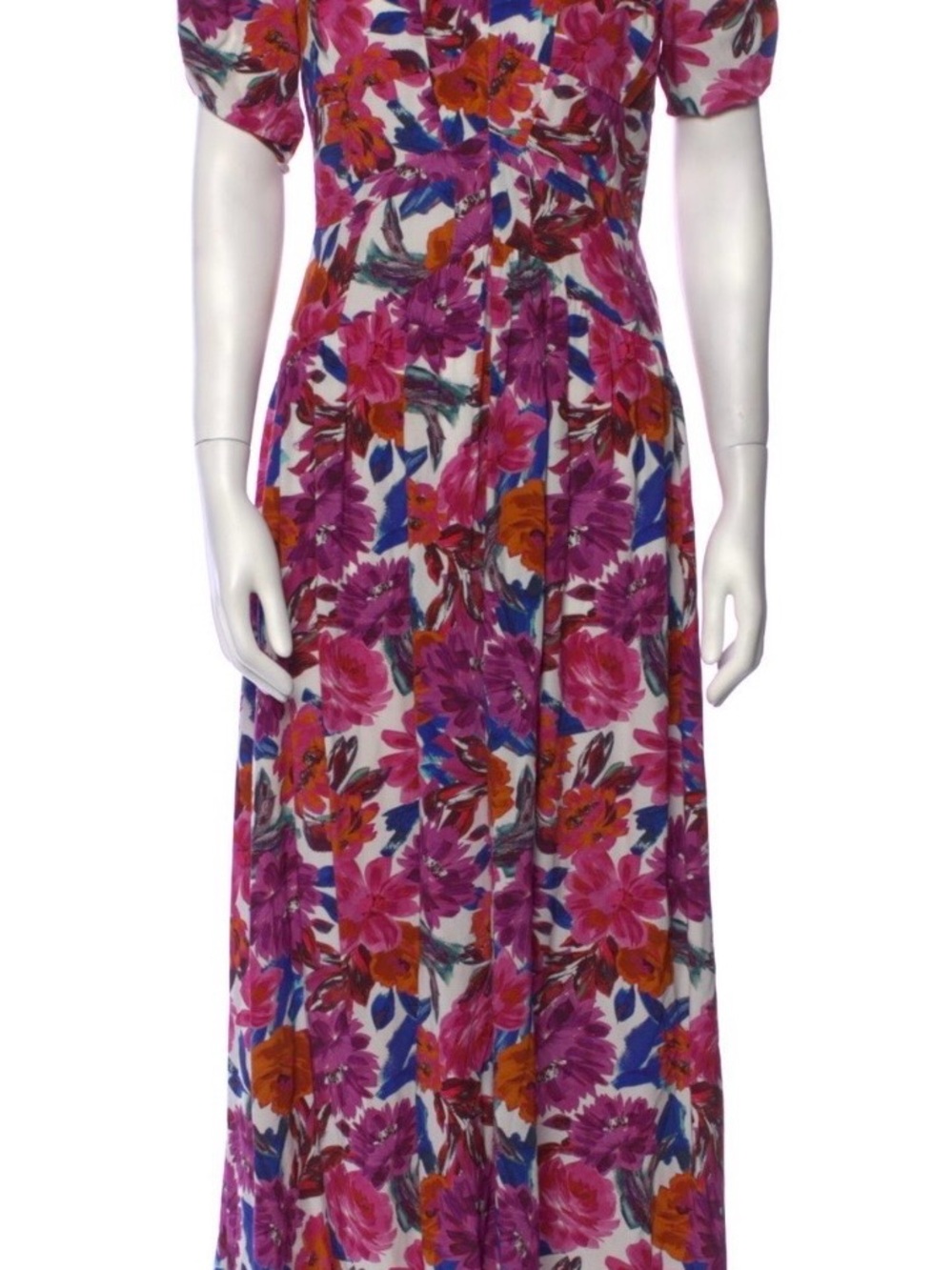 For Love & Lemons Pink and Orange Floral Maxi Dress SZ L